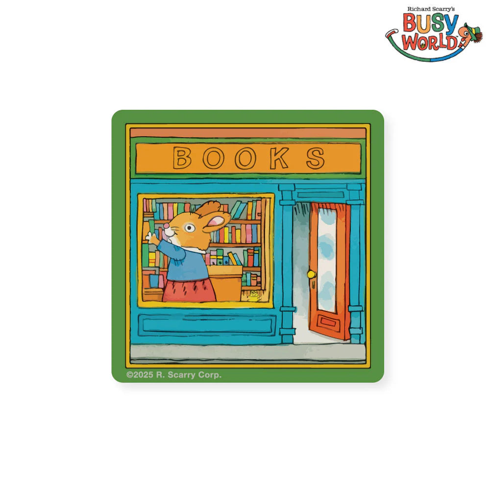 3P4 x Richard Scarry Vinyl Sticker: Bookstore