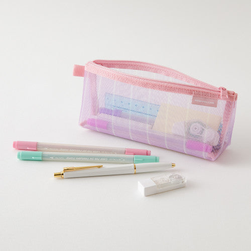 Mesh Pencil Case: Purple Stripe Medium