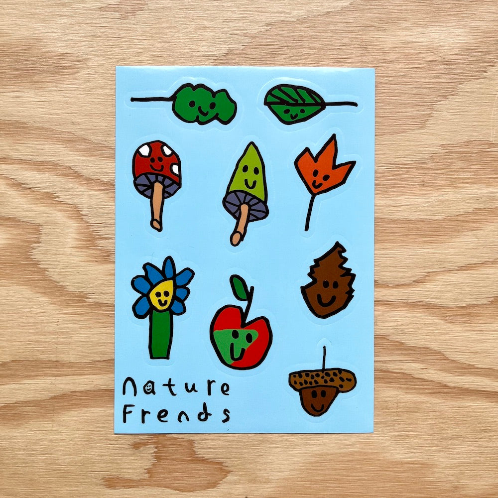 'Nature Frends' Sticker Sheet (designed by my 7 year old!)