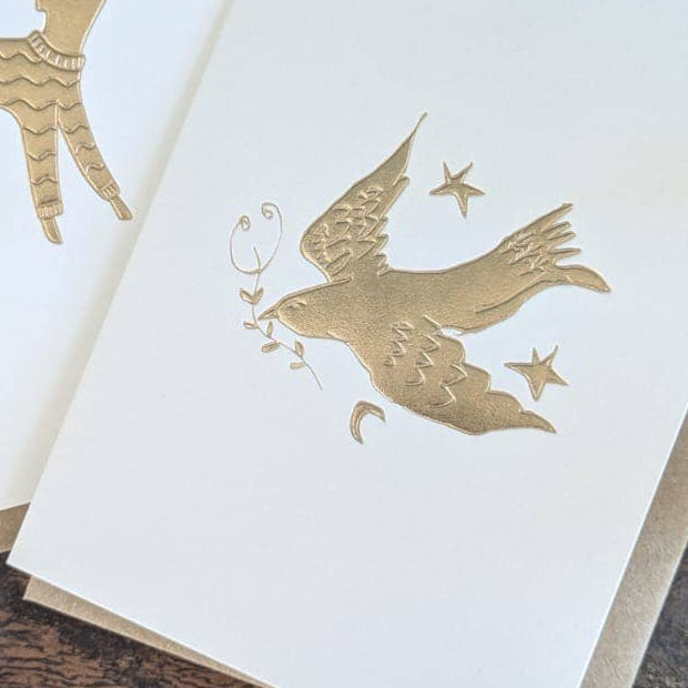 Dove Keepsake Card | Gold Embossed Art Card