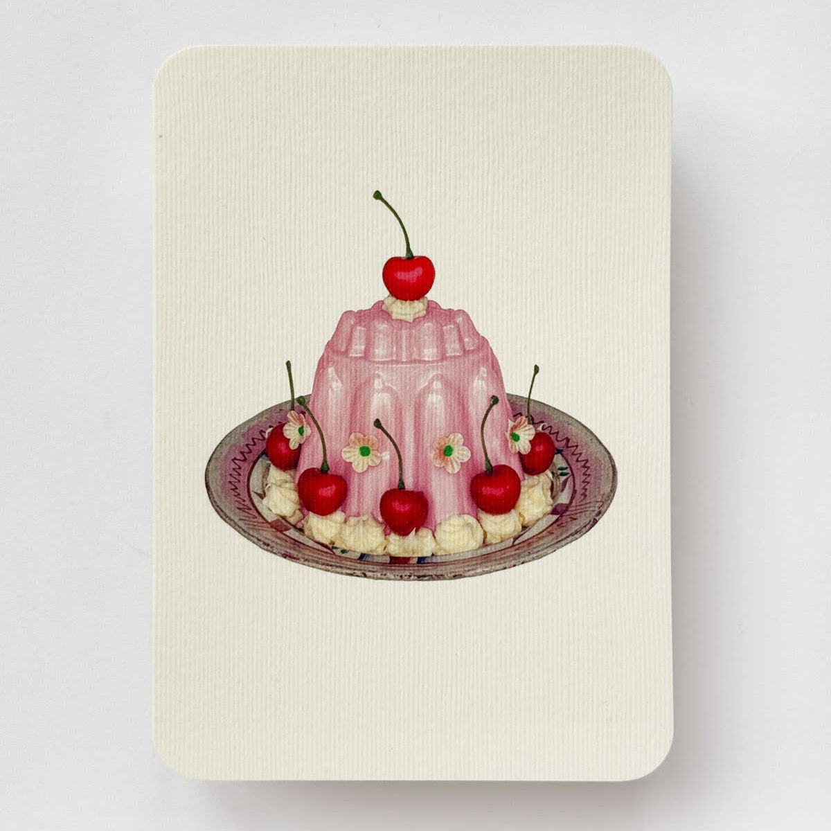 Rose Petal Cream Blancmange Greeting Card