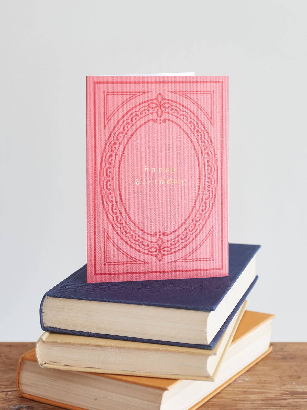 Bookish Happy Birthday Card Pink