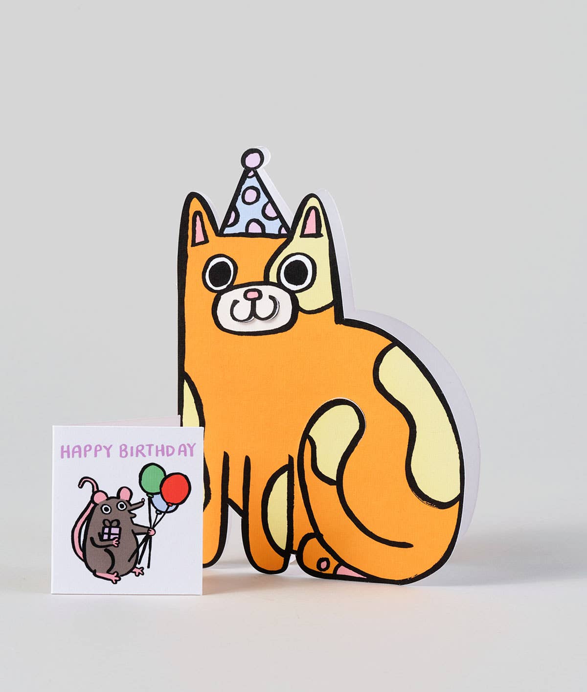 Cat with Mini Card Birthday Card