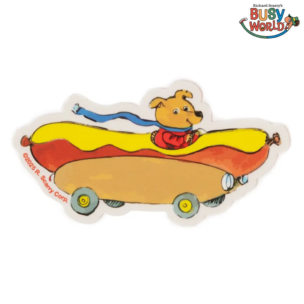 3P4 x Richard Scarry Vinyl Sticker: Hot Dog Car