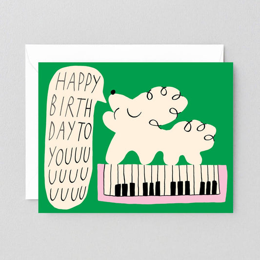 Happy Birthday To You Dog & Keyboard Birthday Card