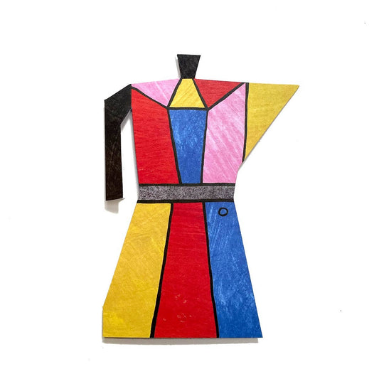 Colour Block Coffee Pot Card