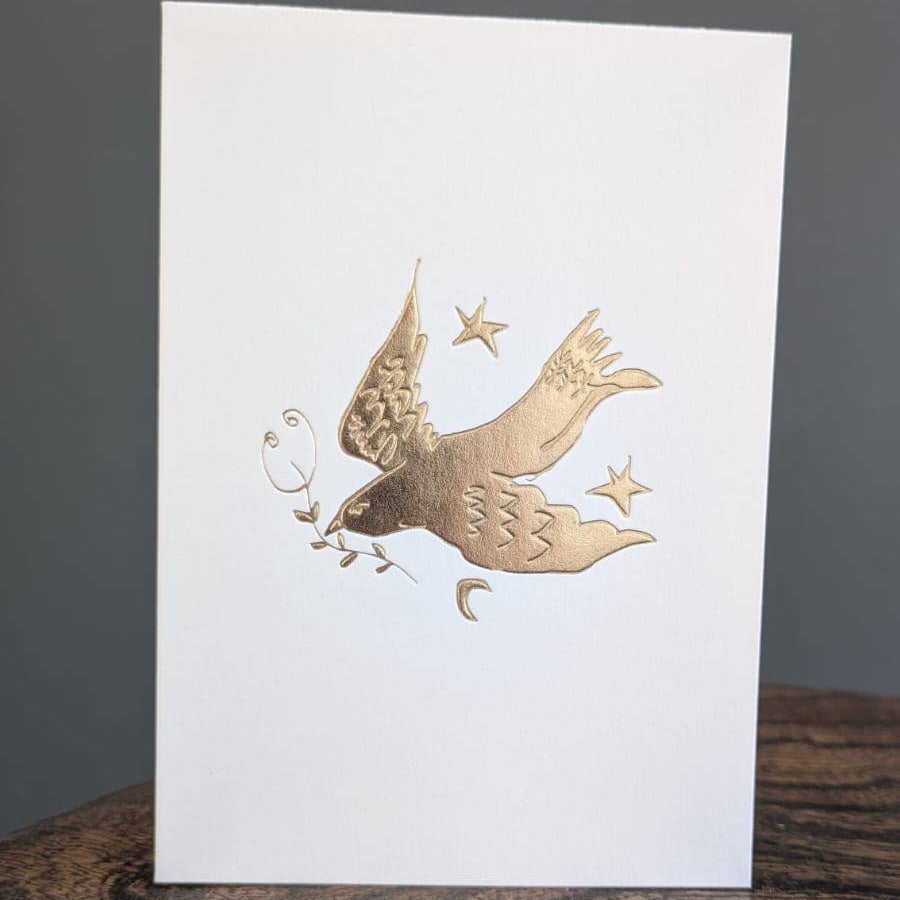 Dove Keepsake Card | Gold Embossed Art Card