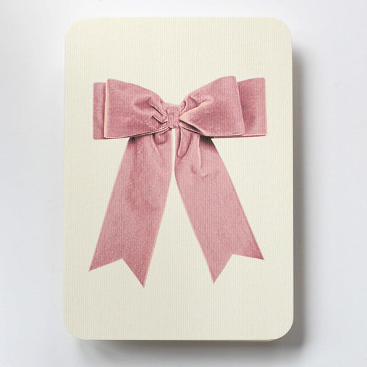 Baby Pink Velvet Bow Greeting Card