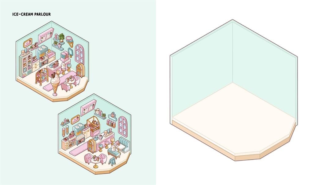 Cute 'n' Cozy Sticker Therapy Book: Cozy Town