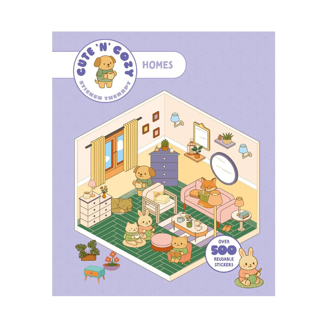 Cute 'n' Cozy Sticker Therapy Book: Homes