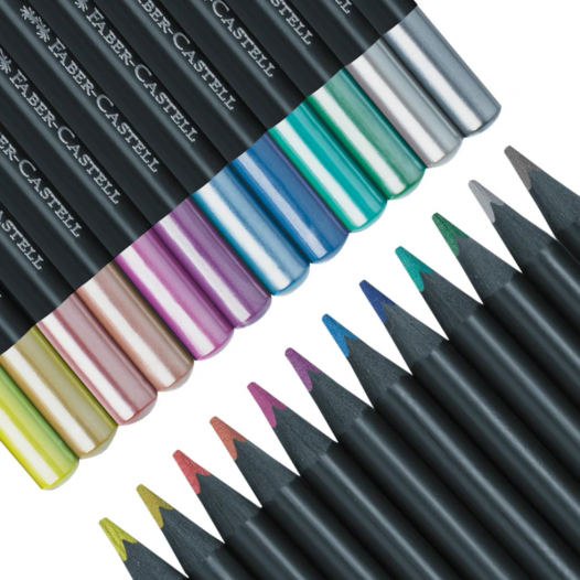 Faber-Castell Black Edition Metallic Colouring Pencils 12 Pack