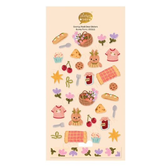 Grumpy Nook Sticker Sheet: Bunny Picnic
