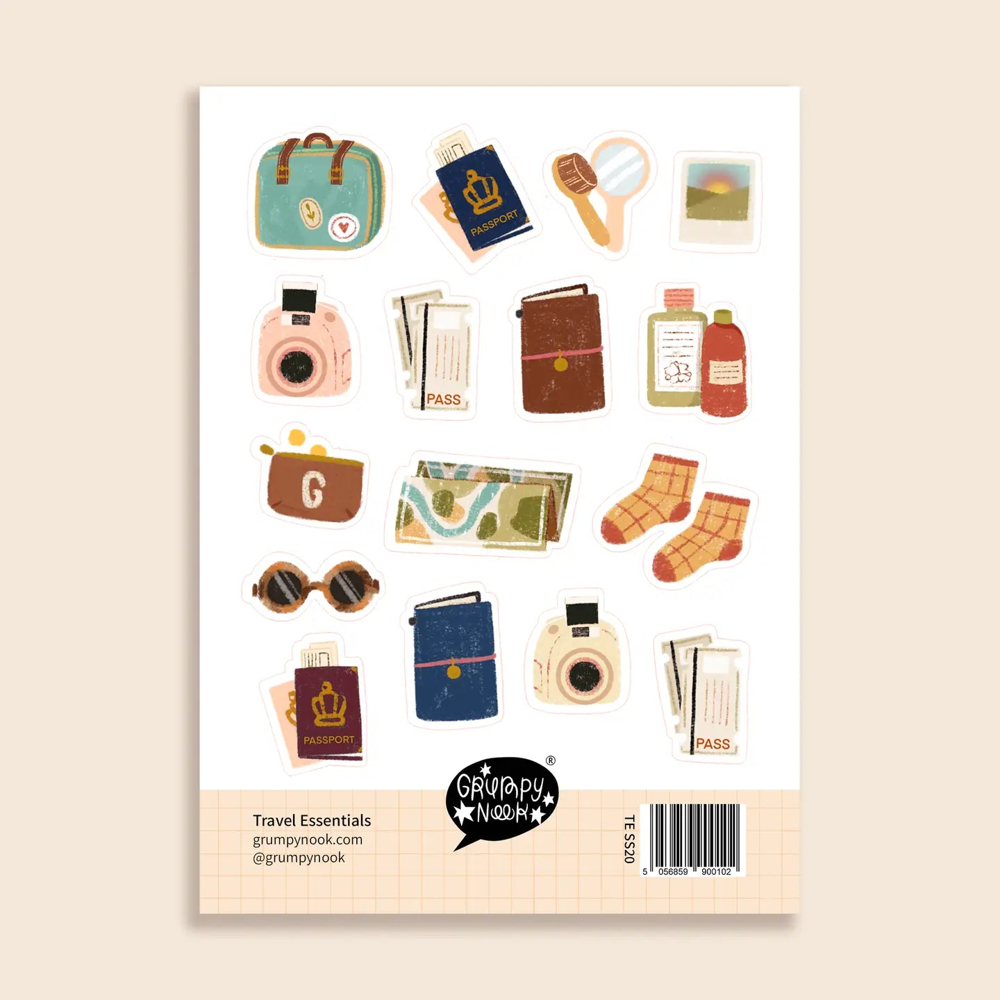 Grumpy Nook Sticker Sheet: Travel Essential