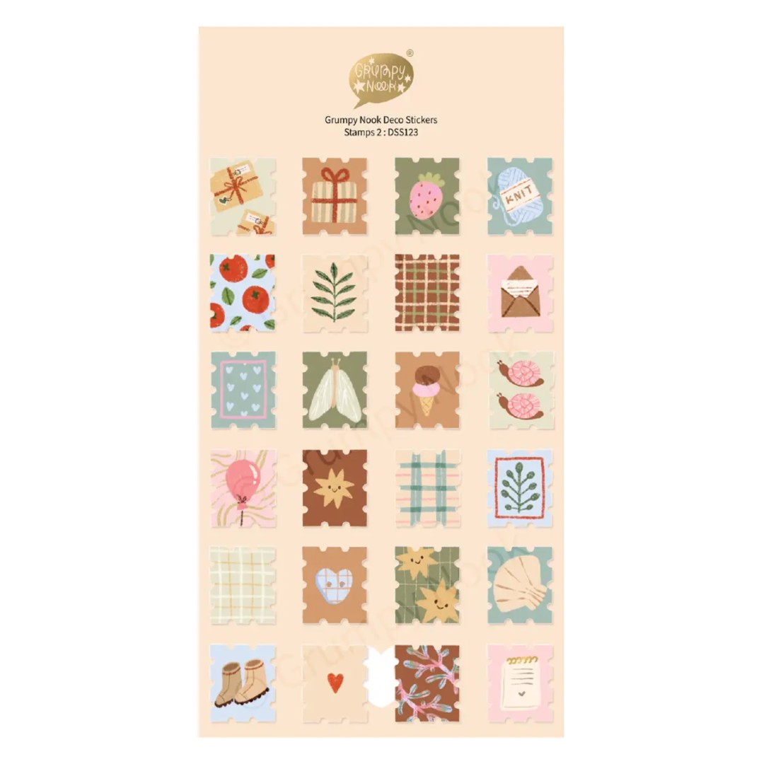Grumpy Nook Stamps 2 Deco Sticker Sheet