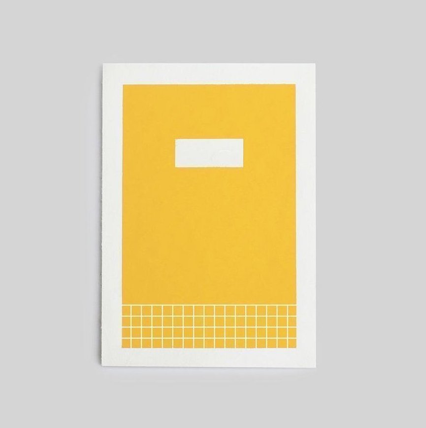 Hanji Cabinet Notebook: A5 Grid Yellow