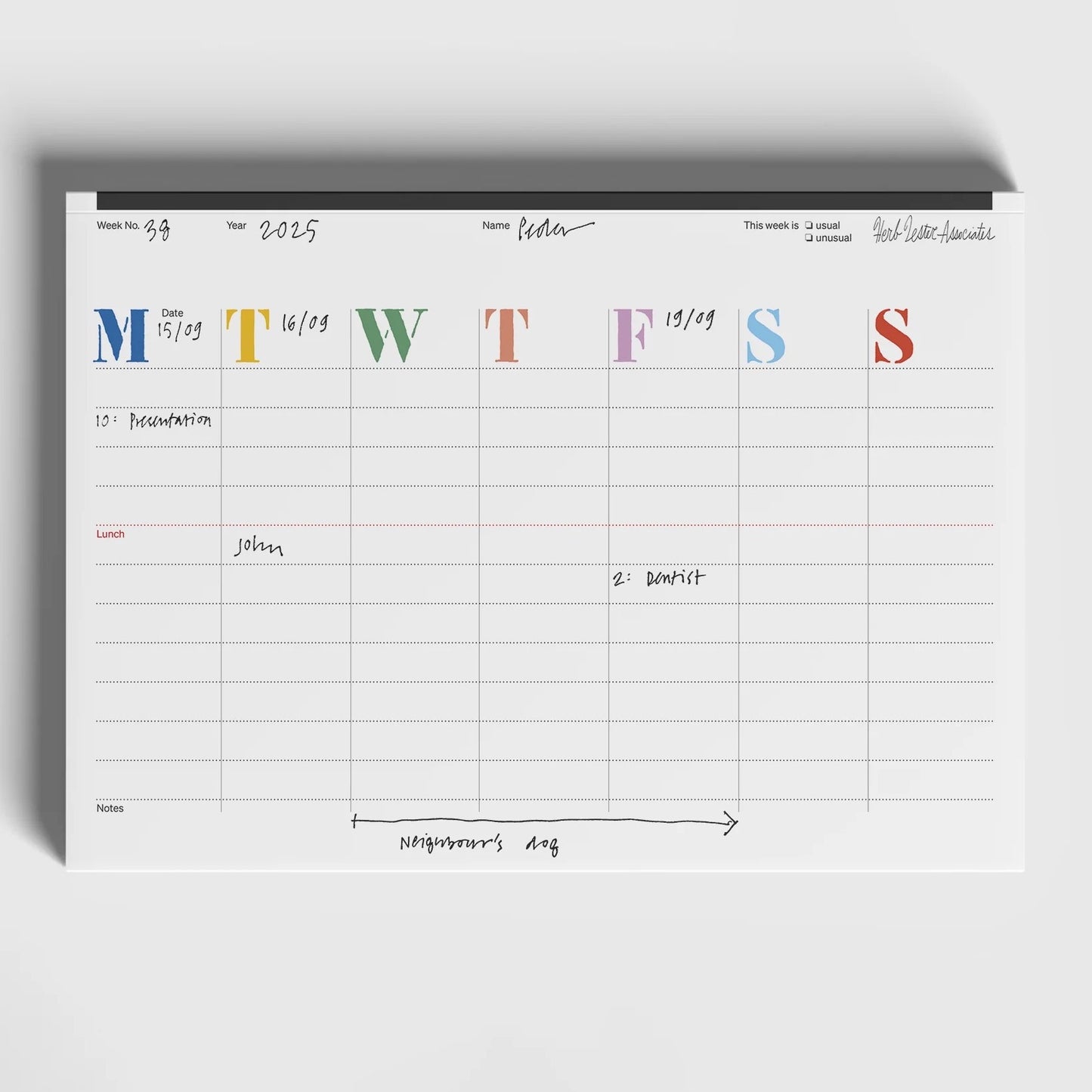 Herb Lester Weekly Desk A4 Planner