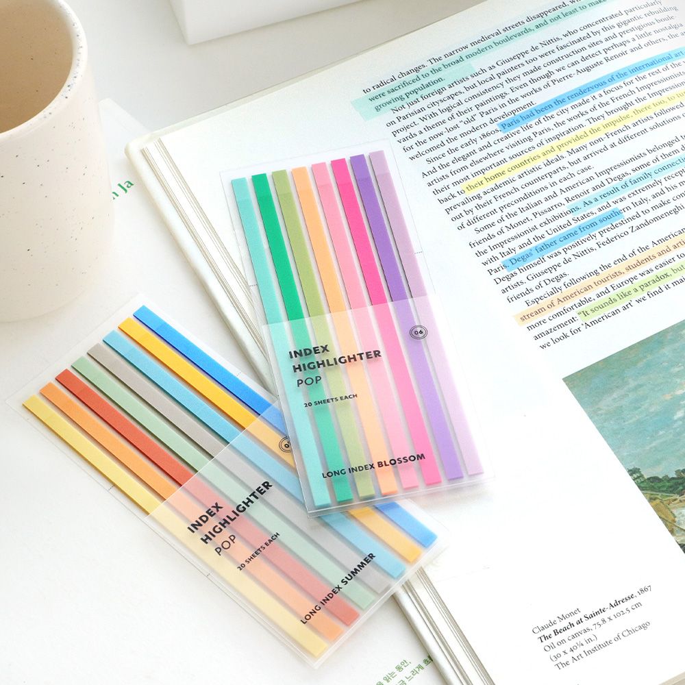 Index Long Highlighter Strips (VARIOUS COLOURS)