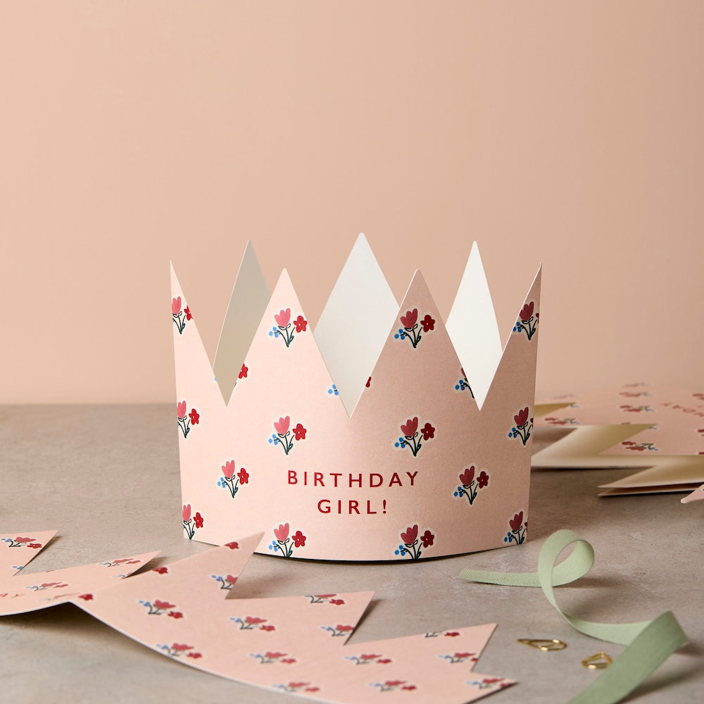 Paper Crown: Floral Birthday Girl