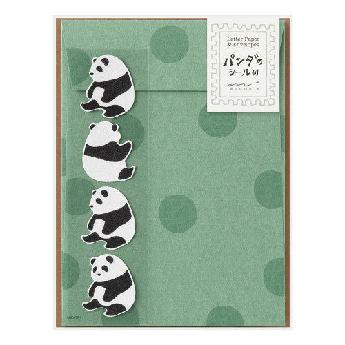 Midori Letter & Sticker Set: Panda (small or mini)