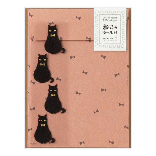 Midori Letter & Sticker Set: Cat (small or mini)