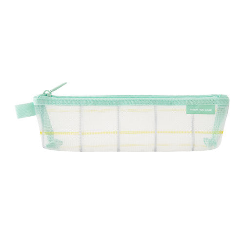 Mesh Pencil Case: Mint Check Small
