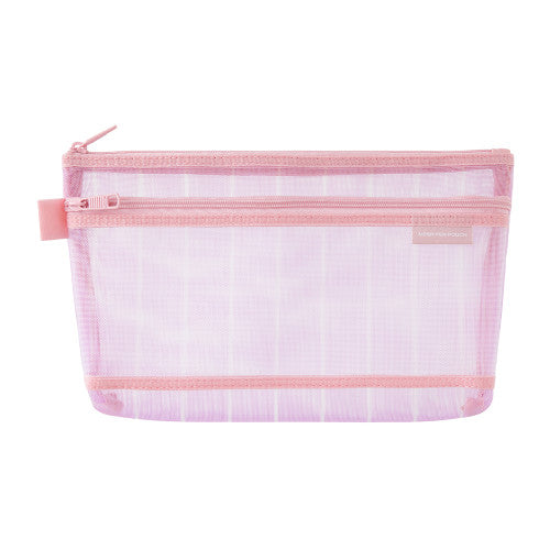 Mesh Pencil Case: Purple Stripe Large