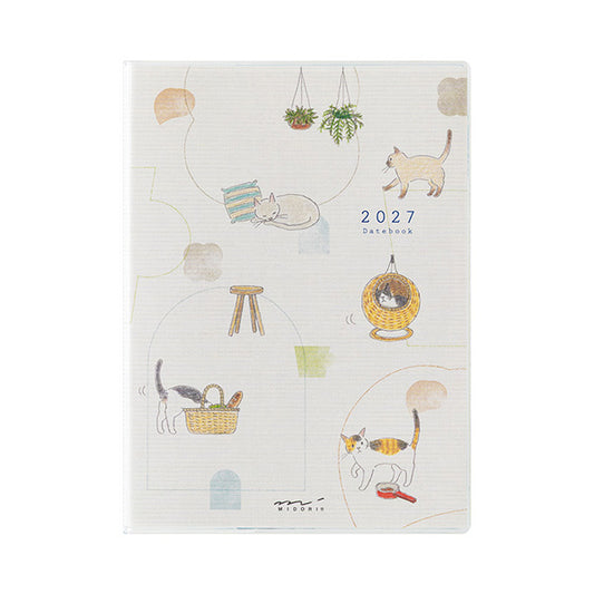 Midori Pocket Diary 2027: Cat (A6 or B6)