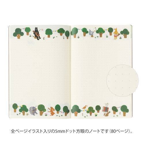 Midori Yuru Log Notebook - Forest Animal