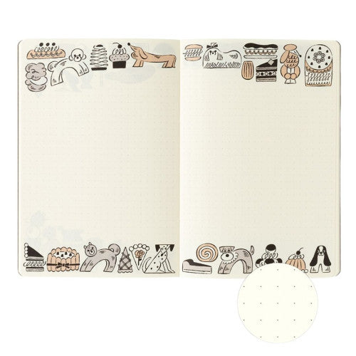 Midori Yuru Log Notebook - Sweets & Animals