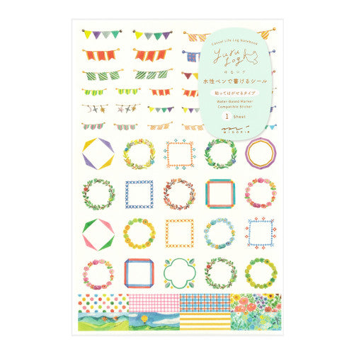 Midori Yuru Log Sticker Set: Decoration