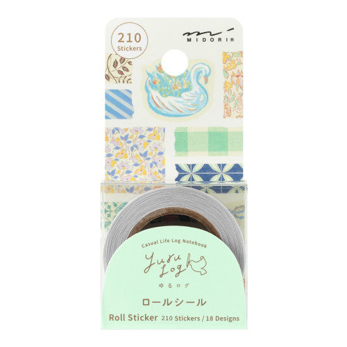 Midori Yuru Log Sticker Roll: Antique