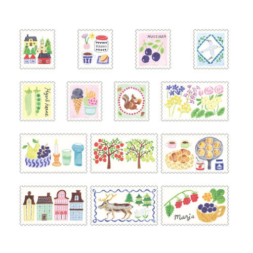 Midori Yuru Log Sticker Roll: Stamps