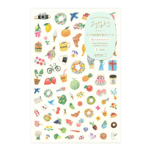 Midori Yuru Log Sticker Set: Motif