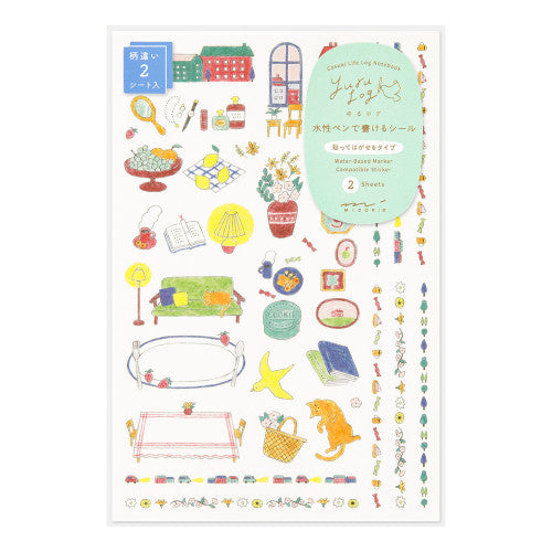Midori Yuru Log Sticker Set: Daily Life