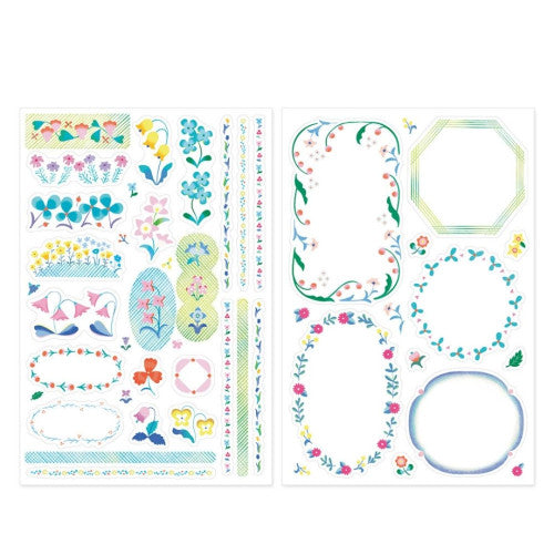 Midori Yuru Log Sticker Set: Floral