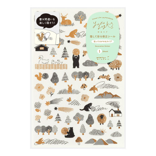 Midori Yuru Log Sticker Set: Camouflage Forest