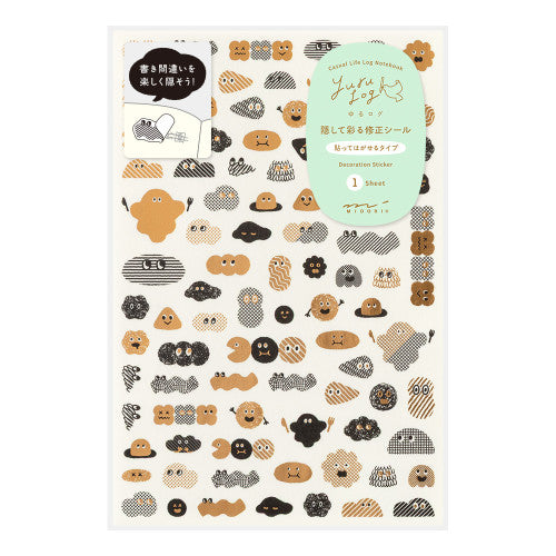 Midori Yuru Log Sticker Set: Camouflage Mini Monster