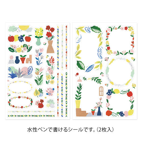 Midori Yuru Log Sticker Set: Motif Textile