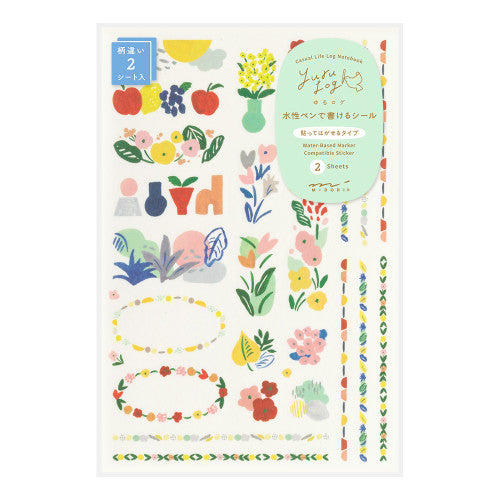 Midori Yuru Log Sticker Set: Motif Textile