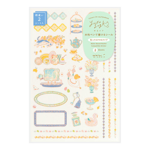 Midori Yuru Log Sticker Set: Travel & Hotel