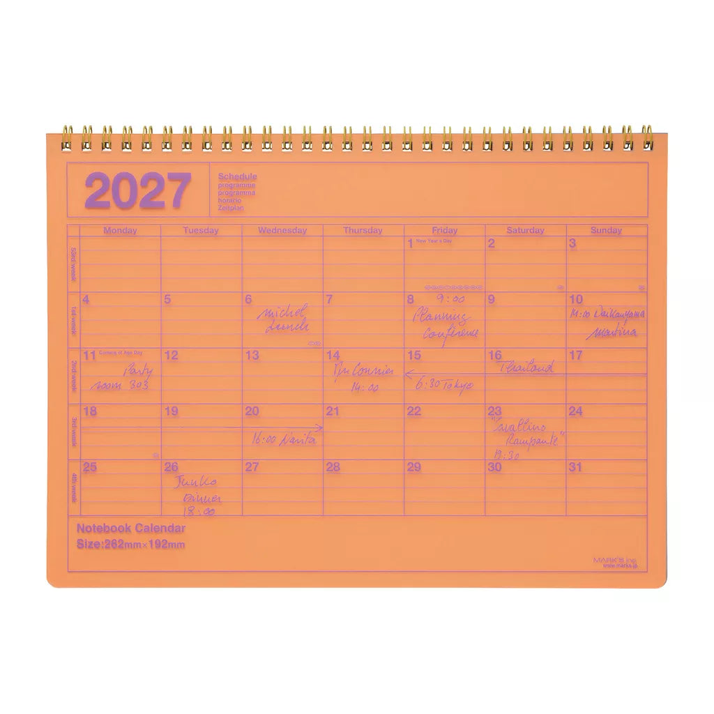 Notebook Calendar 2027: Medium