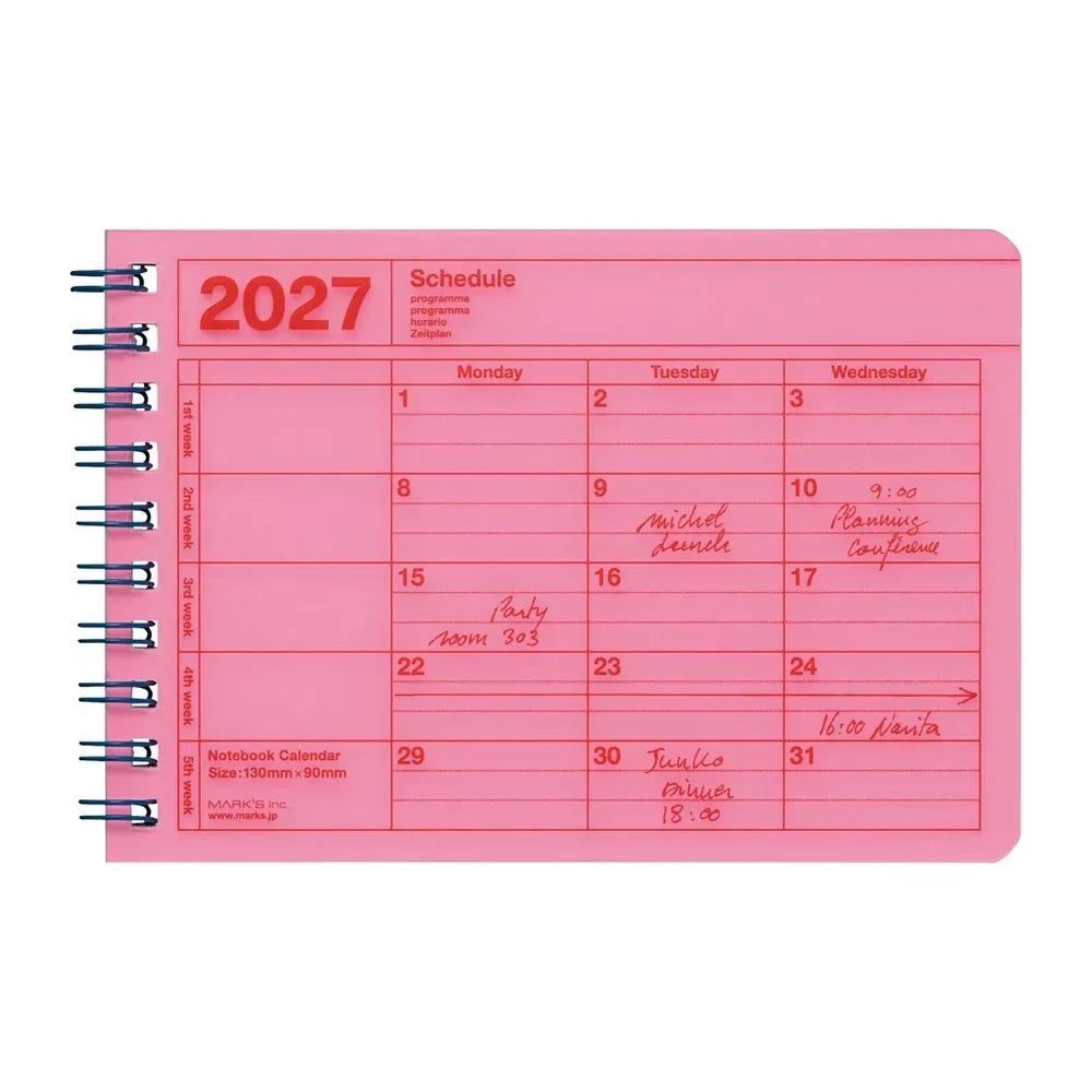 Notebook Calendar 2027: Extra Small