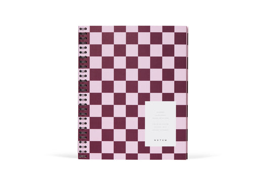 Nela Notebook Large: Bordeaux Check