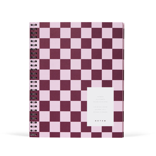 Nela Notebook Large: Bordeaux Check