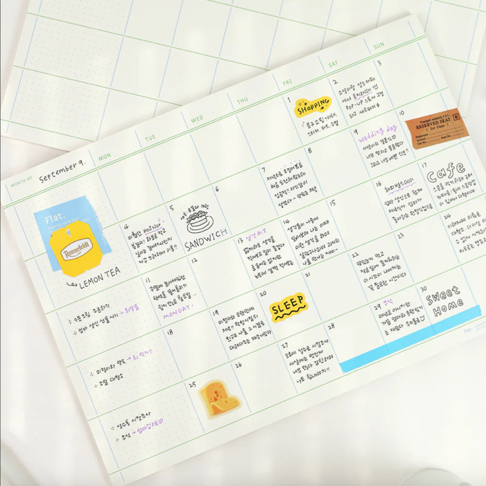 Paperian Flat A4 Notepad: Monthly Planner
