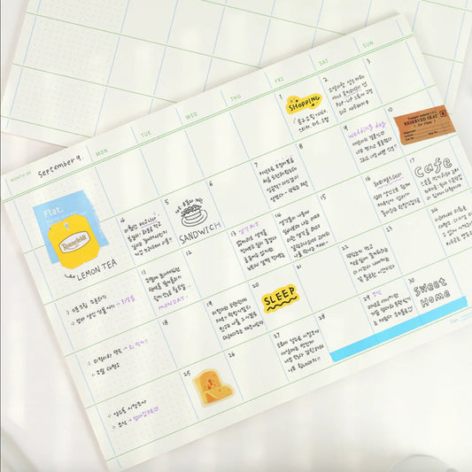 Paperian Flat A4 Notepad: Monthly Planner