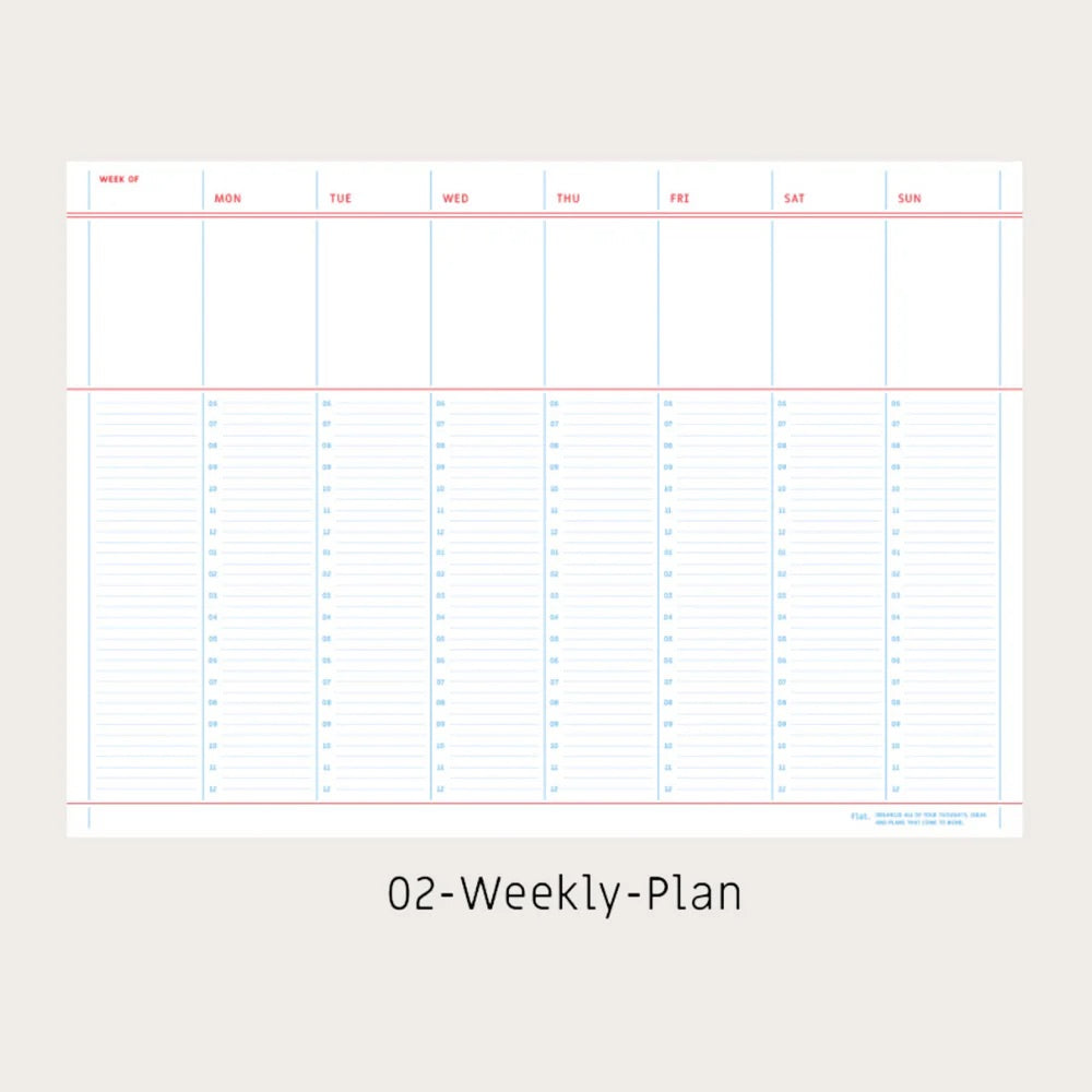 Paperian Flat A4 Notepad: Weekly Planner