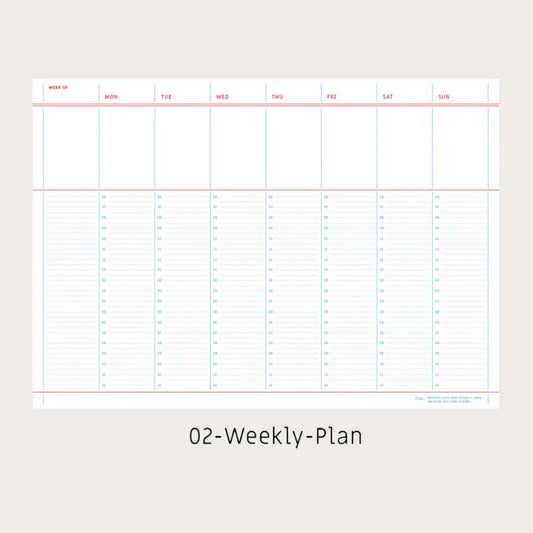 Paperian Flat A4 Notepad: Weekly Planner