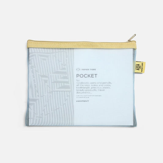 Mesh Pouch Medium: White/Yellow