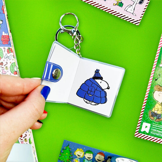 Snowy Snoopy Mini Sticker Book Keychain